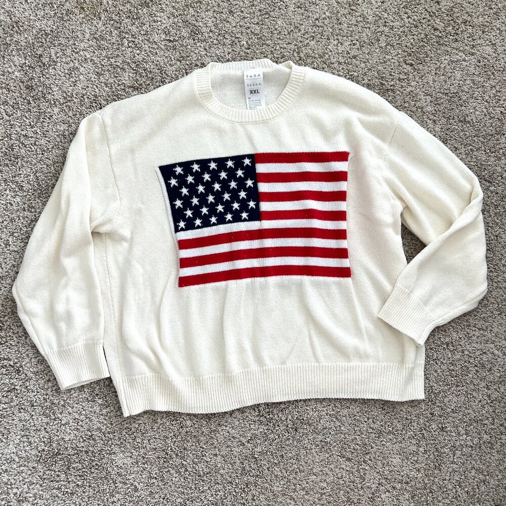 US Flag - Patriotic - Sweater - Pullover - Size XXL- American